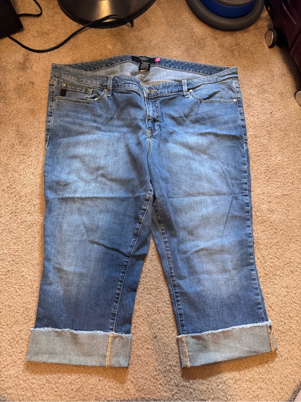 Torrid Mid-Wash Blue Women’s sparkle Cropped Jeans - Comfortable Everyday Style